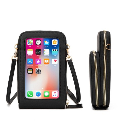 Touch Screen Waterproof Leather Crossbody Phone Bag