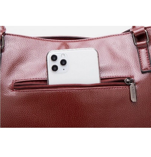 Red Leather Shoulder Bag