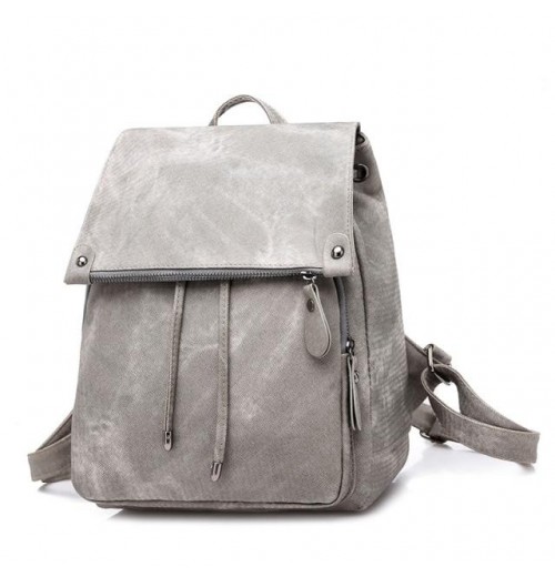 Gray Small Faye Suede Leather Backpack